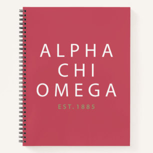 Alpha Chi Omega   Est. 1885 Notebook