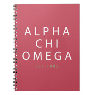 Alpha Chi Omega Est. 1885 Notebook