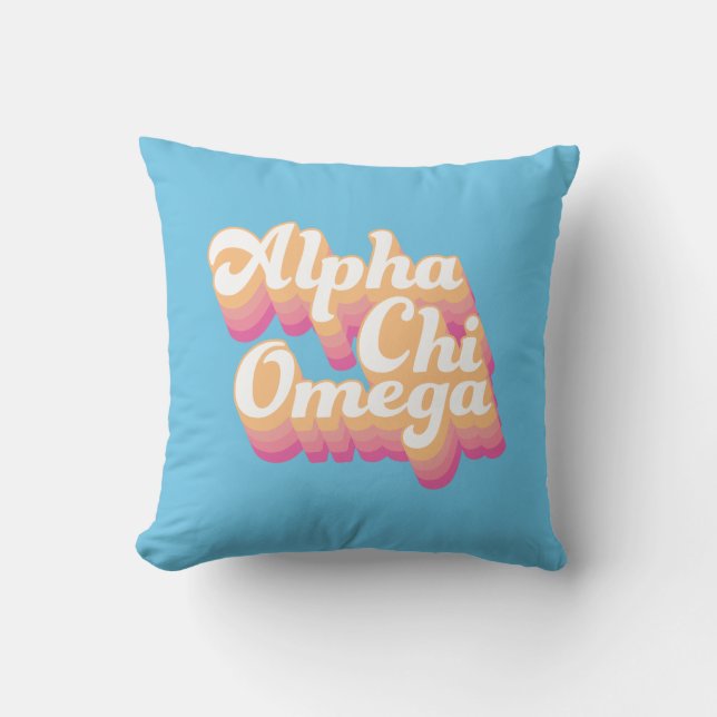 Alpha Chi Omega | Groovy Script Cushion (Front)