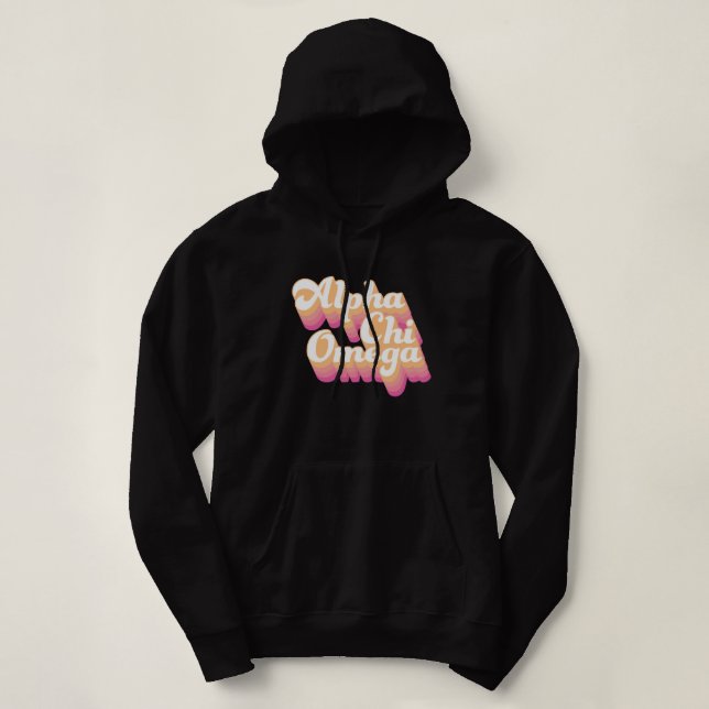 Alpha Chi Omega | Groovy Script Hoodie (Design Front)