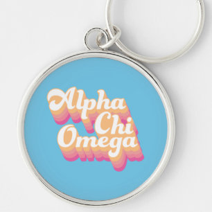Alpha Chi Omega   Groovy Script Key Ring