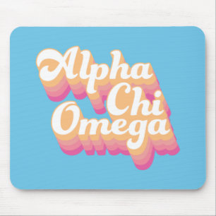 Alpha Chi Omega Groovy Script Mouse Mat