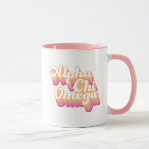 Alpha Chi Omega Groovy Script Mug