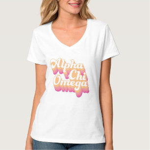 Alpha Chi Omega   Groovy Script T-Shirt