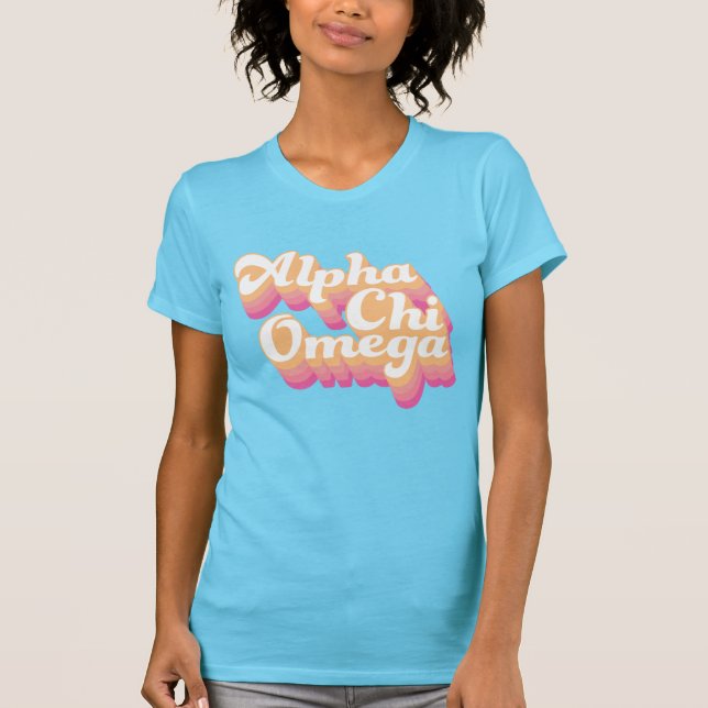 Alpha Chi Omega | Groovy Script T-Shirt (Front)