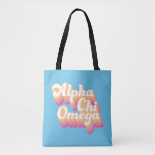 Alpha Chi Omega   Groovy Script Tote Bag