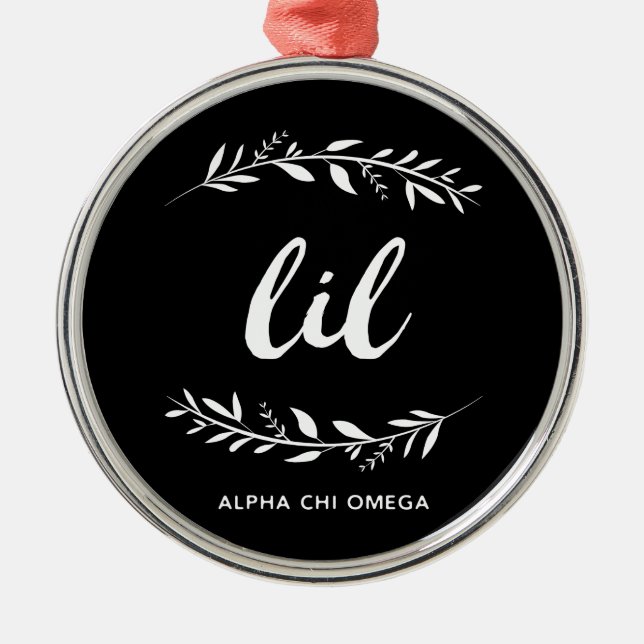Alpha Chi Omega | Lil Wreath Metal Tree Decoration (Front)