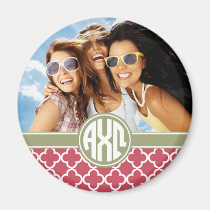 Alpha Chi Omega   Monogram and Photo Magnet