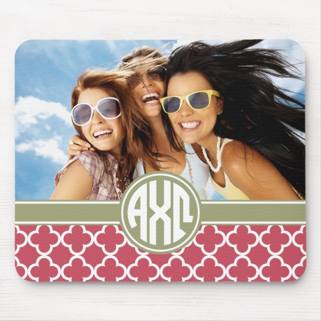 Alpha Chi Omega | Monogram and Photo Mouse Mat (Front)