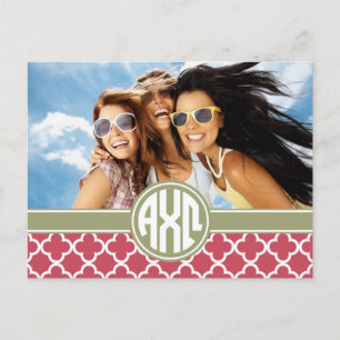 Alpha Chi Omega Monogram and Photo Postcard