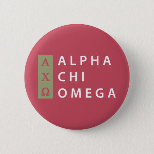 Alpha Chi Omega   Stacked Logo 6 Cm Round Badge