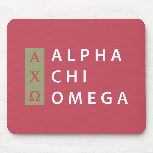 Alpha Chi Omega | Stacked Logo Mouse Mat (Front)