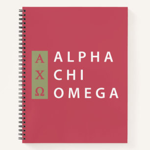 Alpha Chi Omega   Stacked Logo Notebook