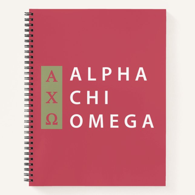 Alpha Chi Omega | Stacked Logo Notebook (Front)