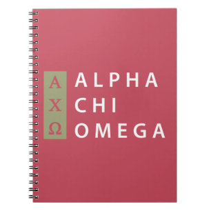Alpha Chi Omega Stacked Logo Notebook