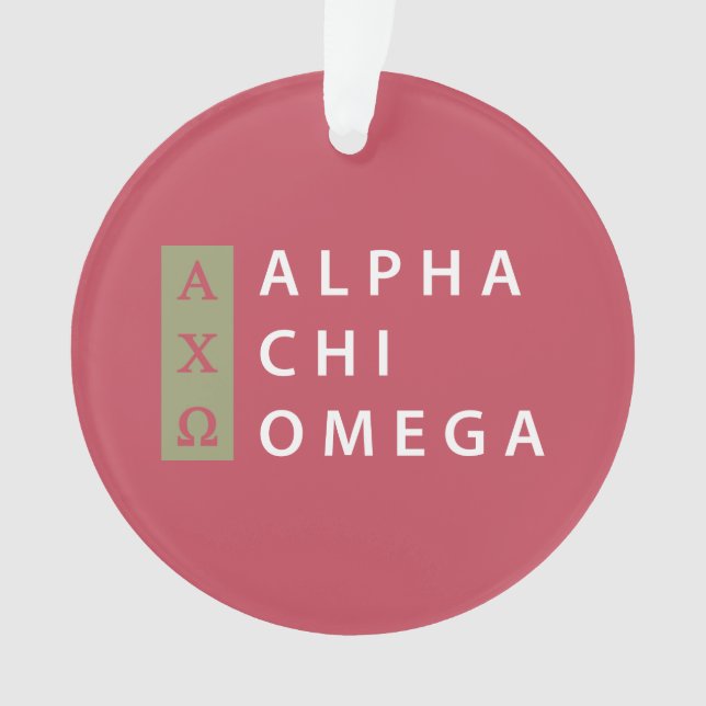 Alpha Chi Omega | Stacked Logo Ornament (Front)