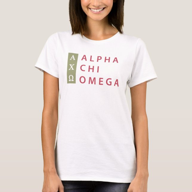 Alpha Chi Omega | Stacked Logo T-Shirt (Front)