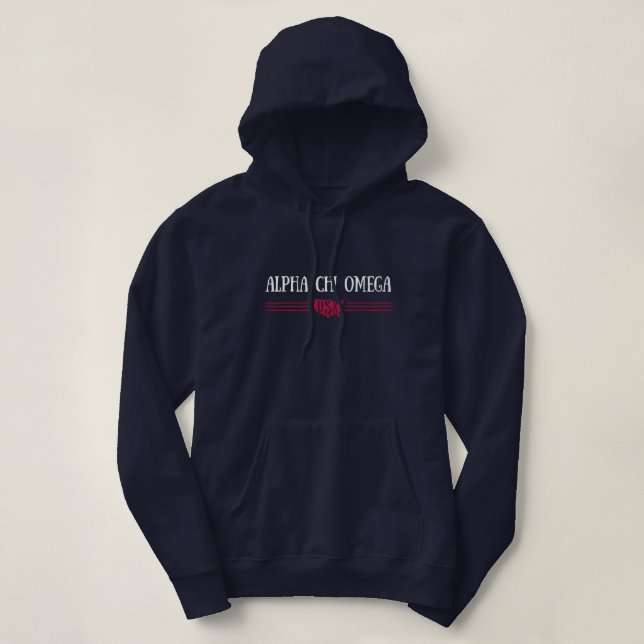 Alpha Chi Omega - USA Hoodie (Design Front)