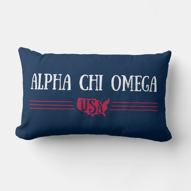 Alpha Chi Omega - USA Lumbar Cushion (Front)