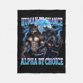 Alpha Choice Bootleg Funny Alpha Wolf Meme Humour Fleece Blanket