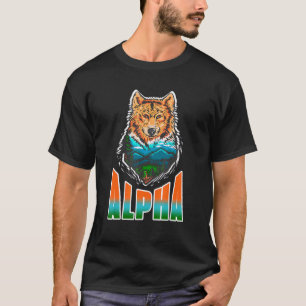ALPHA Cool Awesome Wolf   Present T-Shirt