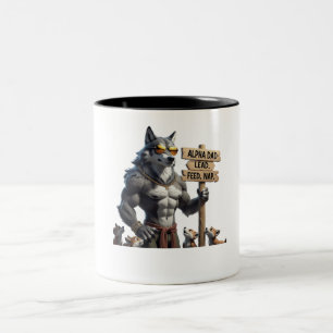 Alpha Dad – Funny Wolf Pack Leader Two-Tone Coffee Mug