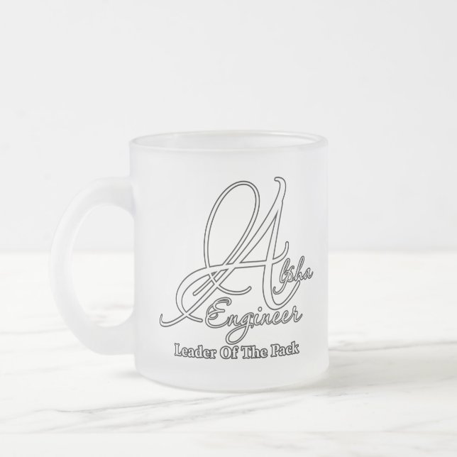Alpha Engineer Frosted Glass Coffee Mug (Left)