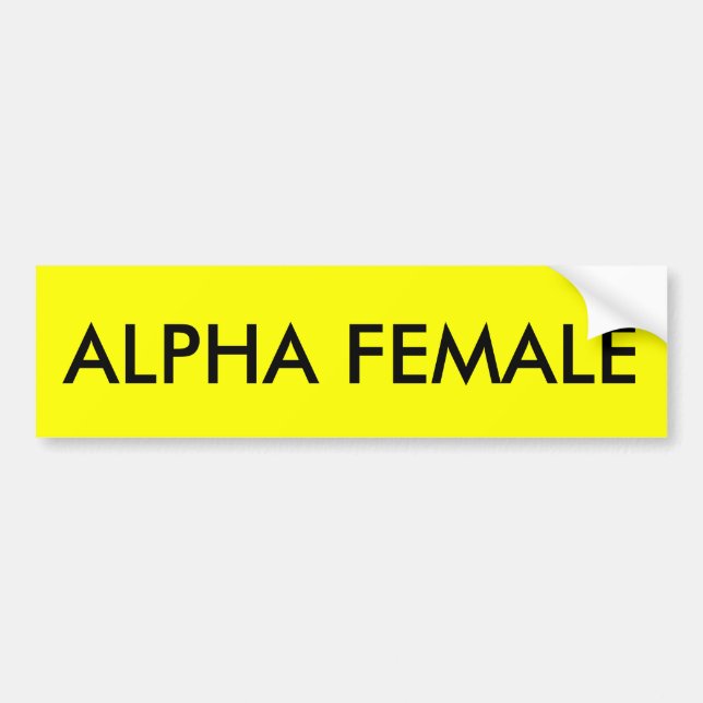 ALPHA FEMALE BUMPER STICKER (Front)