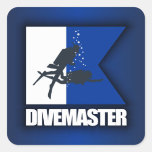 Alpha Flag (Divemaster) Square Sticker