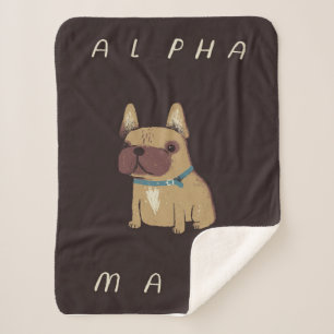 alpha frenchie sherpa blanket