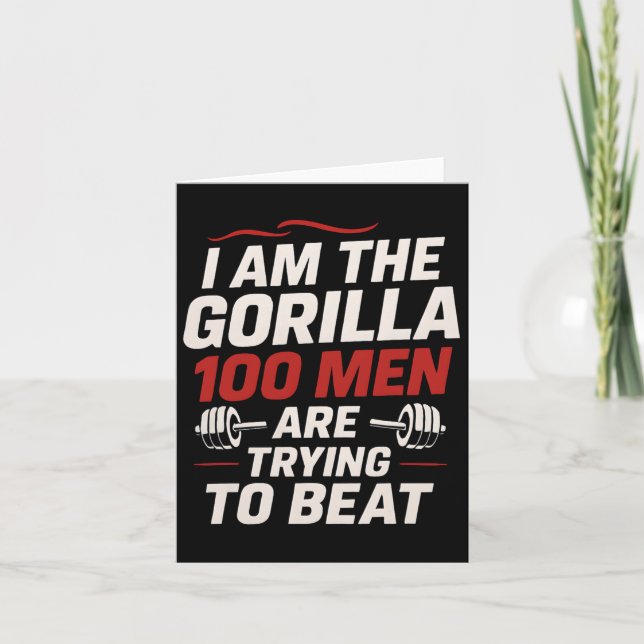 Alpha Gorilla Gym Bodybuilding Funny Bold Workout  Card (Front)