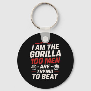Alpha Gorilla Gym Bodybuilding Funny Bold Workout Key Ring