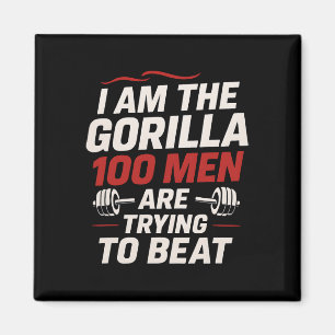 Alpha Gorilla Gym Bodybuilding Funny Bold Workout Magnet