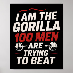 Alpha Gorilla Gym Bodybuilding Funny Bold Workout Poster