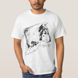 Alpha Grey Wolf Wildlife Illustration T-Shirt