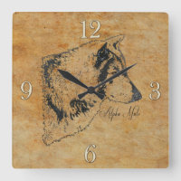 Alpha Grey Wolf Wildlife Portrait Art