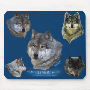 Alpha Grey Wolf Wildlife Supporter Collection Mouse Mat
