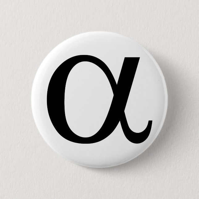 alpha icon a 6 cm round badge (Front)