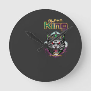 Alpha king round clock