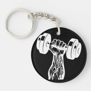 Alpha Lifter Black Keychain Muscle Design