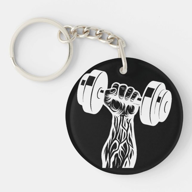 Alpha Lifter Black Keychain Muscle Design (Front)