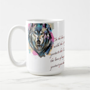 Alpha & Luna Wolf Watercolor design Coffee Mug