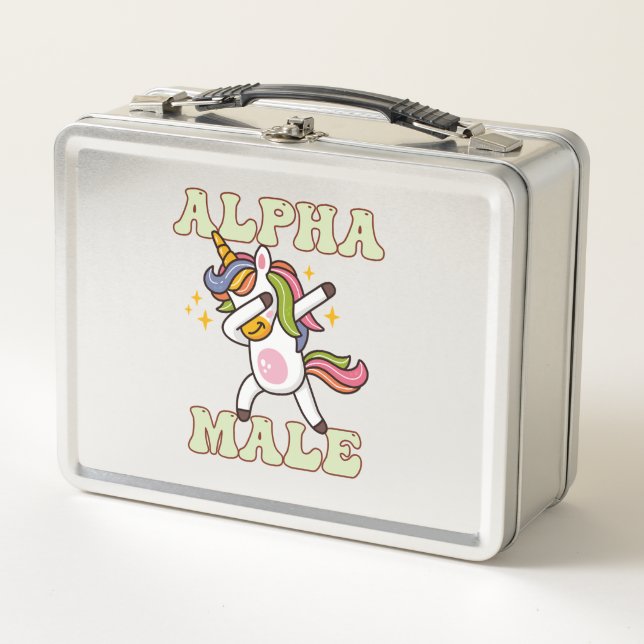 Alpha Male Ironic Unicorn 1 Metal Lunch Box (Front)
