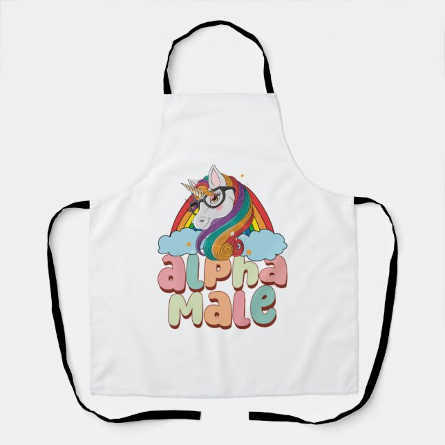 Alpha Male Ironic Unicorn 2 Apron (Front)