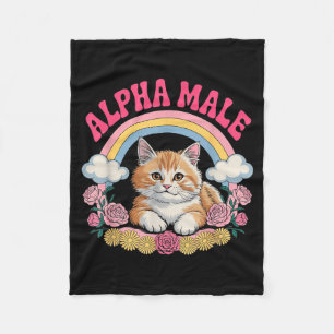 Alpha Male Kitten Fleece Blanket
