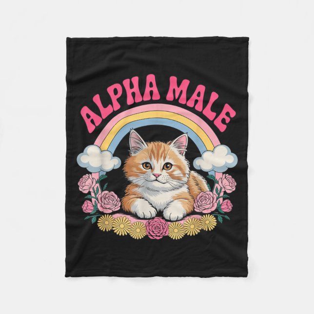 Alpha Male Kitten Fleece Blanket (Front)