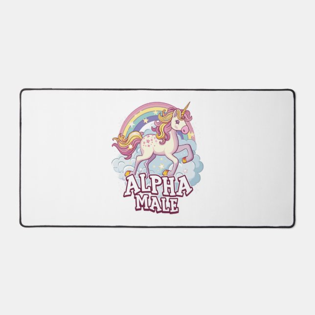 Alpha Male Unicorn Desk Mat (Front)