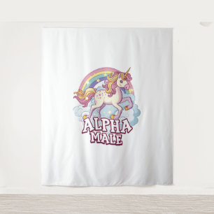 Alpha Male Unicorn Tapestry