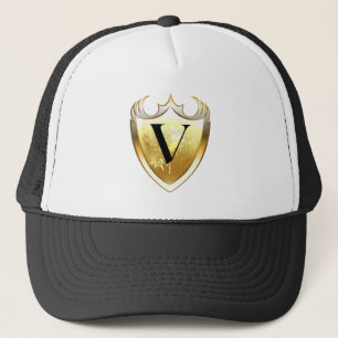 Alpha Monogram V Artistic Letter Everyday Style Trucker Hat