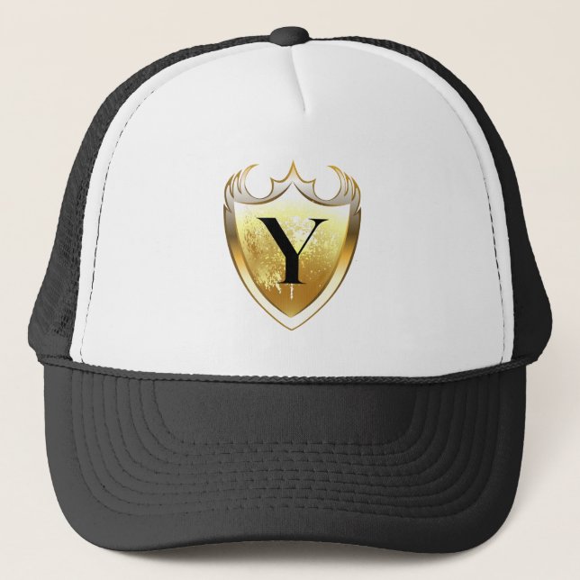 Alpha Monogram Y Artistic Letter Everyday Style Trucker Hat (Front)